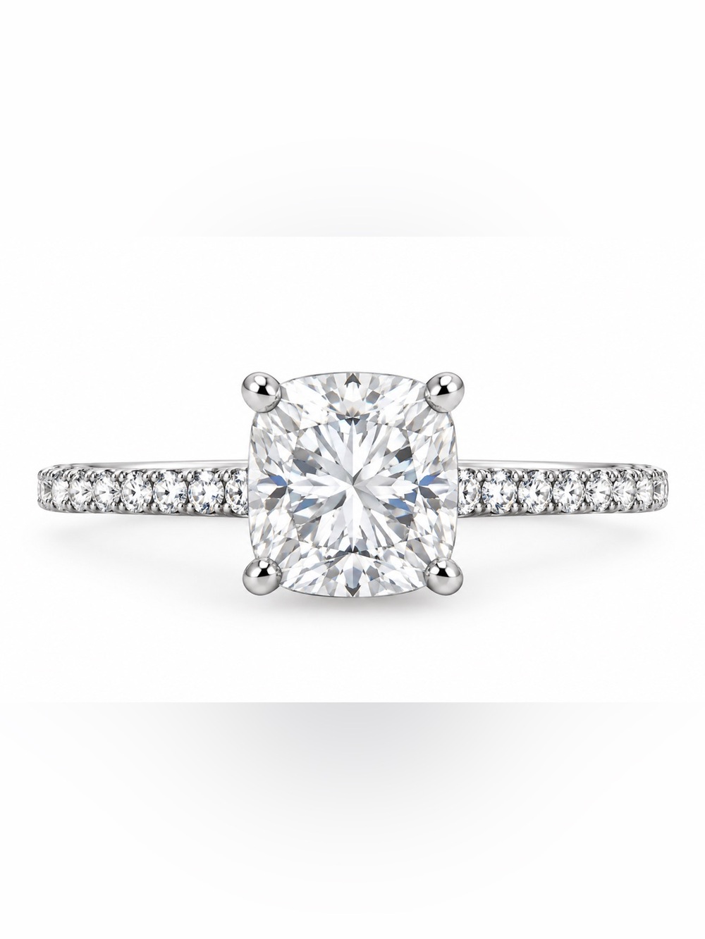 Moissanite Diamond cushion 925 Sterling silver ring size 9 VVSD